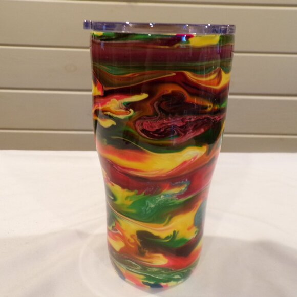 Handmade Epoxy Resin Tumbler, 20 oz SS Coffee Mug Gift for Her or Him OOAK - Picture 2 of 6